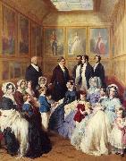 Franz Xaver Winterhalter Queen Victoria and Prince Albert with the Family of King Louis Philippe at the Chateau D'Eu china oil painting artist